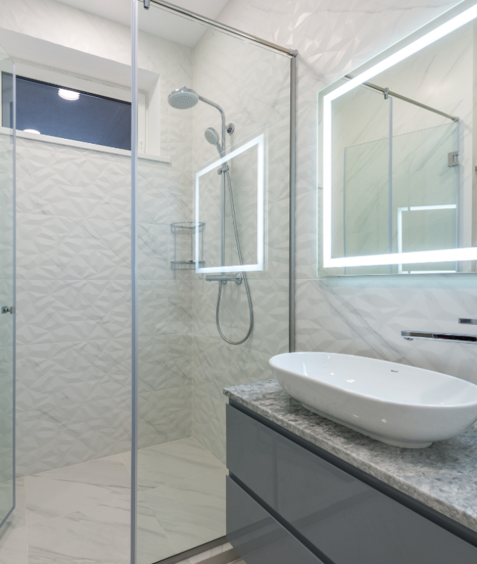 led lighting and showers